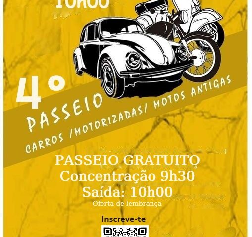 4º Passeio de Carros, Motos e Motorizados Antigas